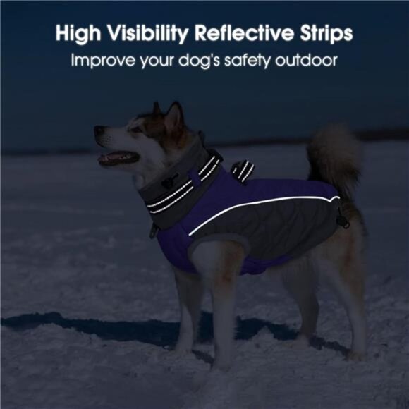 Dog Jackets Medium Dogs, Windproof & Water Resistant Winter Clothes - Picture 6 of 7